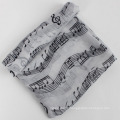 Mode tendance chaude Vente numérique impression musicale notation modèle Mesdames boucle infini écharpe en gros